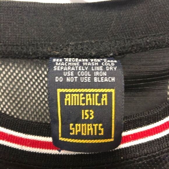 America 153 Sports Players Jersey Extra Large (XL) Black and Red - Picture 6 of 6